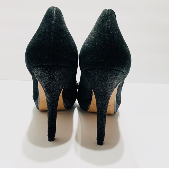 ANTONIO MELANI BLACK METALLIC PEEP TOE PUMPS - Picture 6 of 16